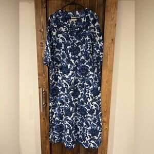 Tuckernuck Beach Belize Bloom Dress Cover Up Paisley Maxi Swimsuit Coverup Large